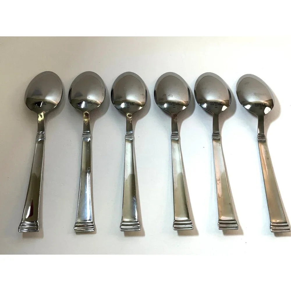 PARADISE by Towle Living Collection Stainless 18/0 Soup Spoon Lot of 6